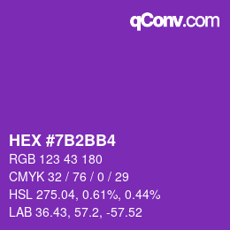 Color code: HEX #7B2BB4 | qconv.com