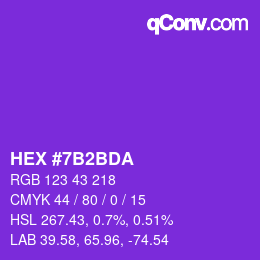 颜色代码: HEX #7B2BDA | qconv.com