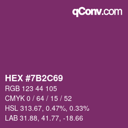 Farbcode: HEX #7B2C69 | qconv.com