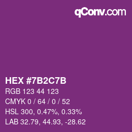 Color code: HEX #7B2C7B | qconv.com