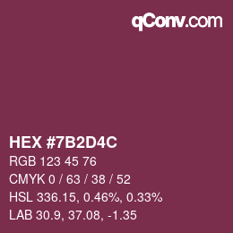 颜色代码: HEX #7B2D4C | qconv.com