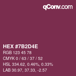 颜色代码: HEX #7B2D4E | qconv.com