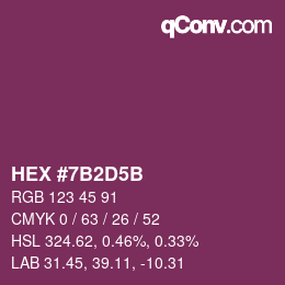Color code: HEX #7B2D5B | qconv.com