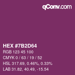 Color code: HEX #7B2D64 | qconv.com