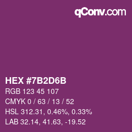 Color code: HEX #7B2D6B | qconv.com