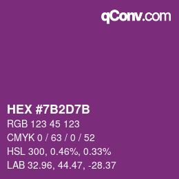颜色代码: HEX #7B2D7B | qconv.com