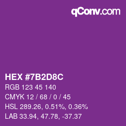 Color code: HEX #7B2D8C | qconv.com