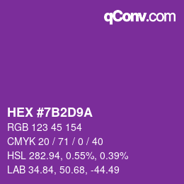 颜色代码: HEX #7B2D9A | qconv.com