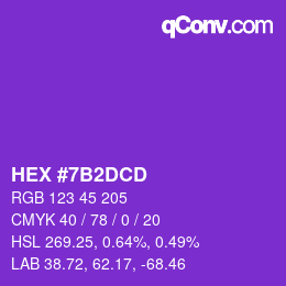 颜色代码: HEX #7B2DCD | qconv.com