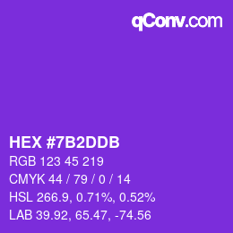 カラーコード: HEX #7B2DDB | qconv.com