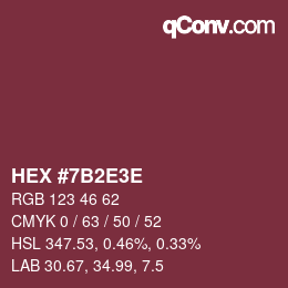 Color code: HEX #7B2E3E | qconv.com