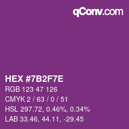 Color code: HEX #7B2F7E | qconv.com