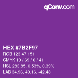Color code: HEX #7B2F97 | qconv.com