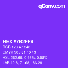 Color code: HEX #7B2FF8 | qconv.com