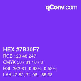 Color code: HEX #7B30F7 | qconv.com