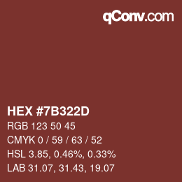 Color code: HEX #7B322D | qconv.com