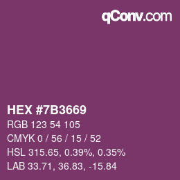 カラーコード: HEX #7B3669 | qconv.com