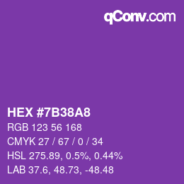 Color code: HEX #7B38A8 | qconv.com