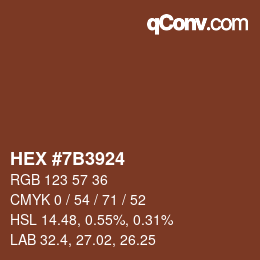 Farbcode: HEX #7B3924 | qconv.com
