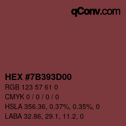 Farbcode: HEX #7B393D00 | qconv.com