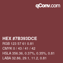 Color code: HEX #7B393DCE | qconv.com