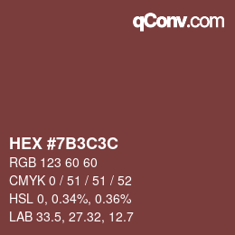 Color code: HEX #7B3C3C | qconv.com
