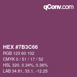 Color code: HEX #7B3C66 | qconv.com