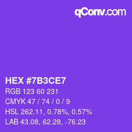 Farbcode: HEX #7B3CE7 | qconv.com