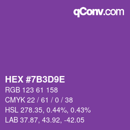 Farbcode: HEX #7B3D9E | qconv.com