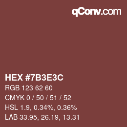 Color code: HEX #7B3E3C | qconv.com