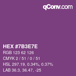 カラーコード: HEX #7B3E7E | qconv.com