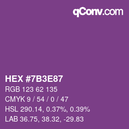 Color code: HEX #7B3E87 | qconv.com