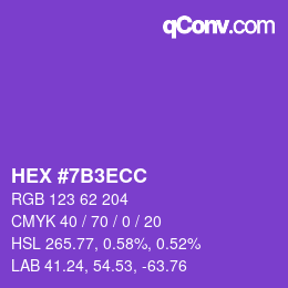 颜色代码: HEX #7B3ECC | qconv.com