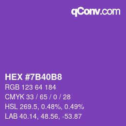 カラーコード: HEX #7B40B8 | qconv.com