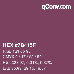 カラーコード: HEX #7B415F | qconv.com