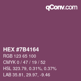 Color code: HEX #7B4164 | qconv.com