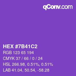 カラーコード: HEX #7B41C2 | qconv.com