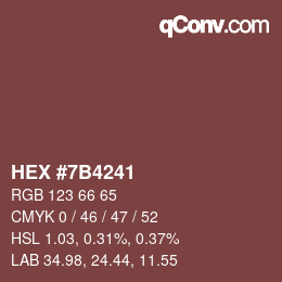 Color code: HEX #7B4241 | qconv.com