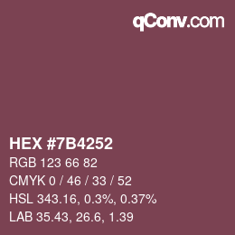 Farbcode: HEX #7B4252 | qconv.com
