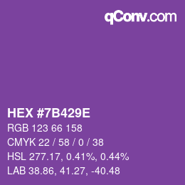 颜色代码: HEX #7B429E | qconv.com