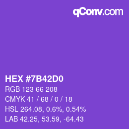 Color code: HEX #7B42D0 | qconv.com