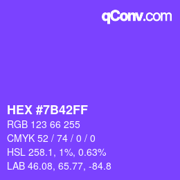 Color code: HEX #7B42FF | qconv.com
