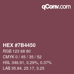 Color code: HEX #7B4450 | qconv.com