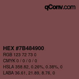 Color code: HEX #7B484900 | qconv.com