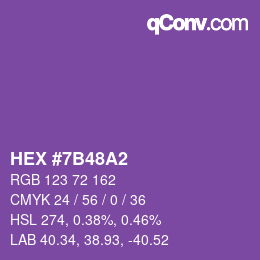 カラーコード: HEX #7B48A2 | qconv.com