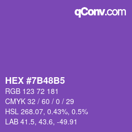 カラーコード: HEX #7B48B5 | qconv.com