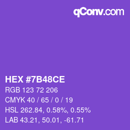 颜色代码: HEX #7B48CE | qconv.com