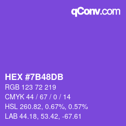 颜色代码: HEX #7B48DB | qconv.com