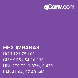 颜色代码: HEX #7B4BA3 | qconv.com