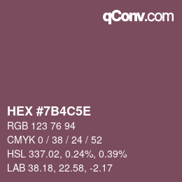 カラーコード: HEX #7B4C5E | qconv.com